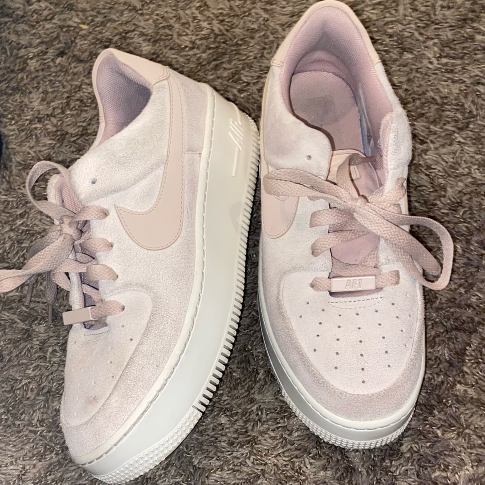 Blush/Dusty Pink Air-force Nike Platform Shoes